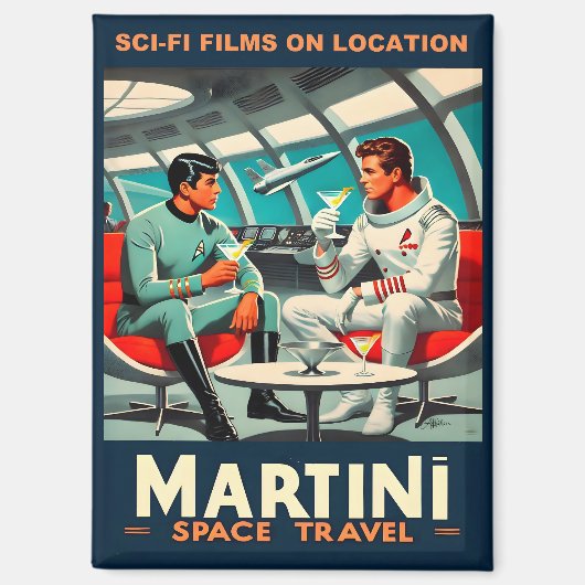 Martini Space Travel Poster Sci-Fi Films in de rui Magneet (Voorkant)
