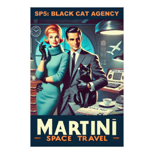Martini Space Travel Poster SP5: Black Cat Agency