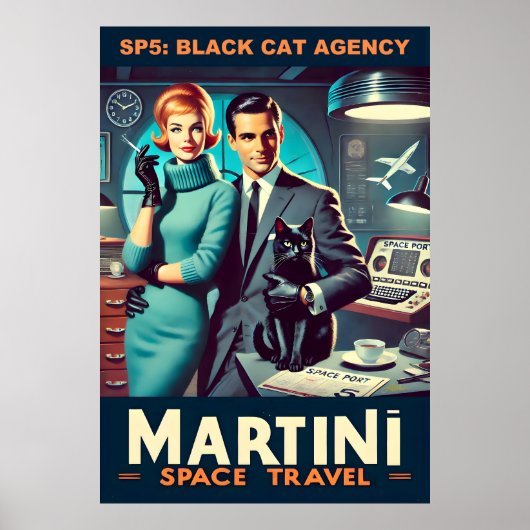 Martini Space Travel Poster SP5: Black Cat Agency (Voorkant)