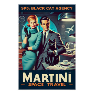 Martini Space Travel Poster SP5: Black Cat Agency