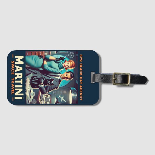 Martini Space Travel Poster SP5: Black Cat Agency Bagagelabel (Voorkant (horizontaal))