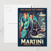 Martini Space Travel Poster SP5: Black Cat Agency Briefkaart (Voorkant / Achterkant)