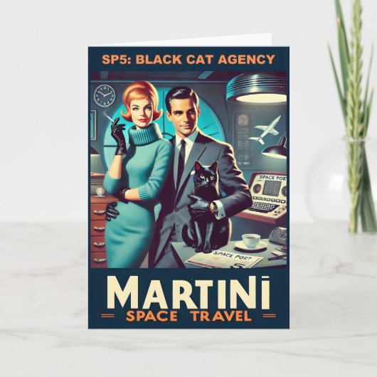 Martini Space Travel Poster SP5: Black Cat Agency Kaart (Voorkant)