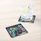 Martini Space Travel Poster SP5: Black Cat Agency Kartonnen Onderzetters (Insitu)