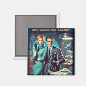 Martini Space Travel Poster SP5: Black Cat Agency Magneet (Voorkant / Achterkant)