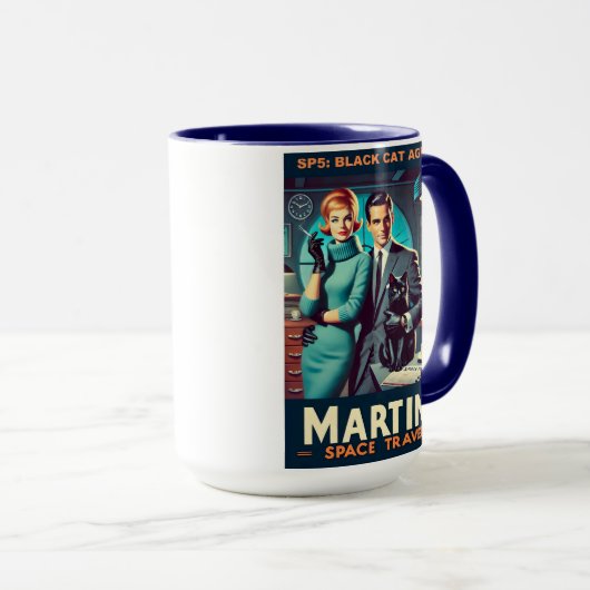 Martini Space Travel Poster SP5: Black Cat Agency Mok (Voorkant rechts)