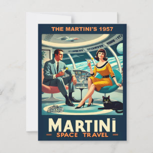 Martini Space Travel Posters De Martini's 1957 Briefkaart