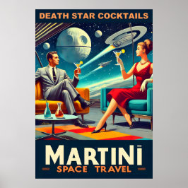 Martini Space Travel Posters Death Star Cocktails