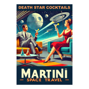Martini Space Travel Posters Death Star Cocktails