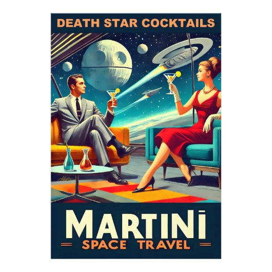 Martini Space Travel Posters Death Star Cocktails (Voorkant)