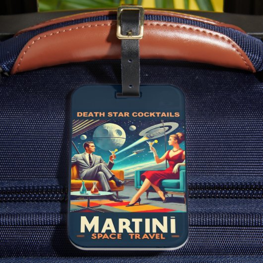Martini Space Travel Posters Death Star Cocktails Bagagelabel (Voorkant Insitu 2)