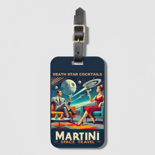 Martini Space Travel Posters Death Star Cocktails Bagagelabel (Voorkant (verticaal))
