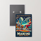 Martini Space Travel Posters Death Star Cocktails Button (Voorkant / Achterkant)