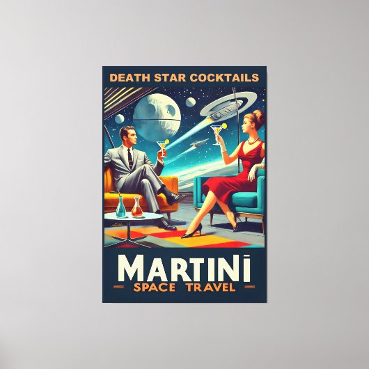 Martini Space Travel Posters Death Star Cocktails Canvas Afdruk (Voorkant)