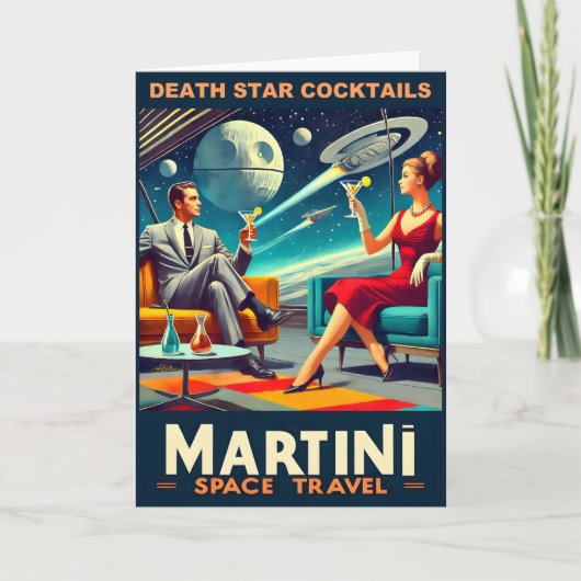 Martini Space Travel Posters Death Star Cocktails Kaart (Voorkant)