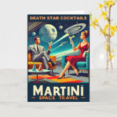 Martini Space Travel Posters Death Star Cocktails Kaart (Gele Bloem)