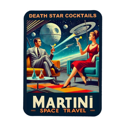 Martini Space Travel Posters Death Star Cocktails Magneet (Verticaal)