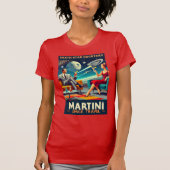 Martini Space Travel Posters Death Star Cocktails T-shirt (Voorkant)