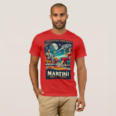 Martini Space Travel Posters Death Star Cocktails T-shirt (Voorkant volledig)
