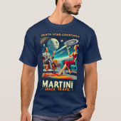 Martini Space Travel Posters Death Star Cocktails T-shirt (Voorkant)