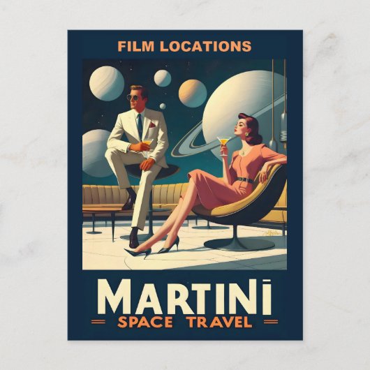 Martini Space Travel Posters Filmlocaties Briefkaart (Voorkant)