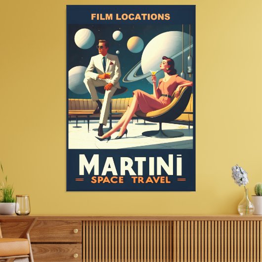 Martini Space Travel Posters Filmlocaties Canvas Afdruk (Insitu (Woonkamer))