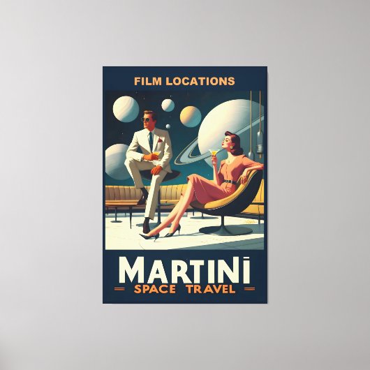 Martini Space Travel Posters Filmlocaties Canvas Afdruk (Voorkant)