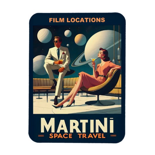 Martini Space Travel Posters Filmlocaties Magneet (Verticaal)