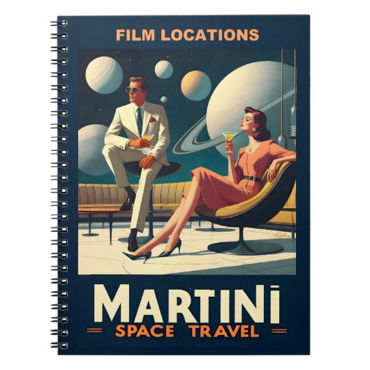 Martini Space Travel Posters Filmlocaties Notitieboek (Voorkant)