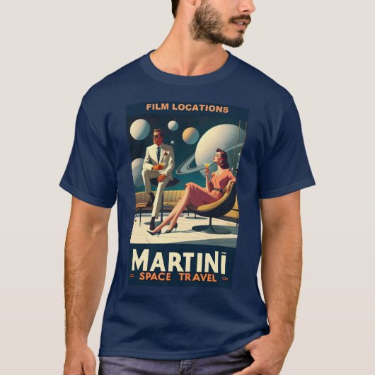 Martini Space Travel Posters Filmlocaties T-shirt (Voorkant)