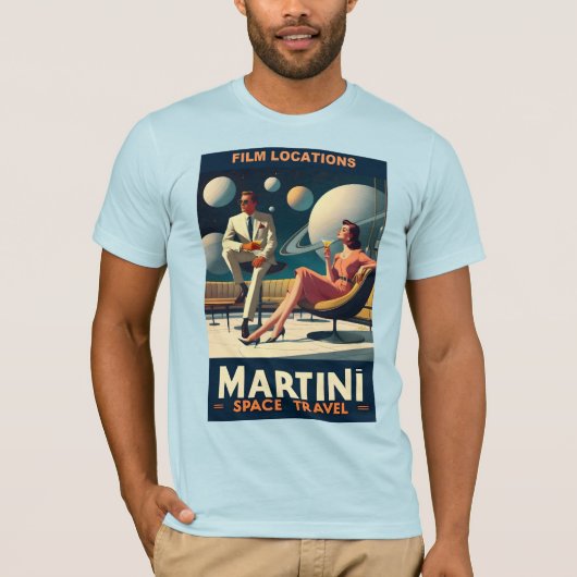 Martini Space Travel Posters Filmlocaties T-shirt (Voorkant)