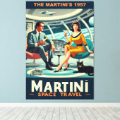Martini Space Travel Posters The Martini's 1957 Canvas Afdruk (Insitu (Houten vloer))