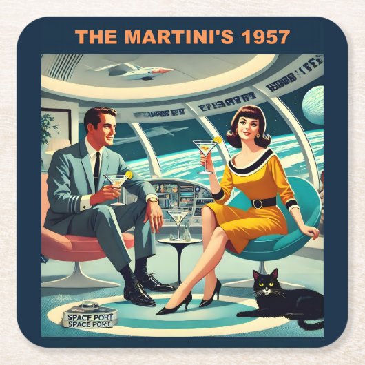 Martini Space Travel Posters The Martini's 1957 Kartonnen Onderzetters (Voorkant)