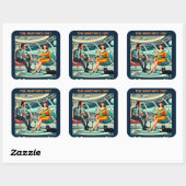 Martini Space Travel Posters The Martini's 1957 Vierkante Sticker (Vel)