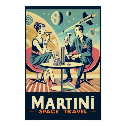 Martini Space Travel Posters Vliegtuigbemanning (Voorkant)