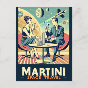 Martini Space Travel Posters Vliegtuigbemanning Briefkaart