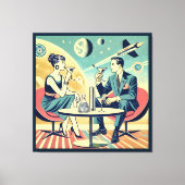 Martini Space Travel Posters Vliegtuigbemanning Canvas Afdruk (Voorkant)