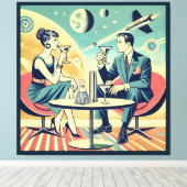 Martini Space Travel Posters Vliegtuigbemanning Canvas Afdruk (Insitu (Houten vloer))