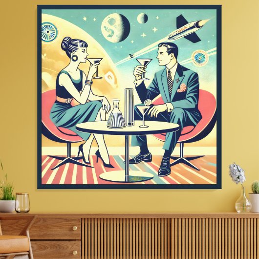 Martini Space Travel Posters Vliegtuigbemanning Canvas Afdruk (Insitu (Woonkamer))
