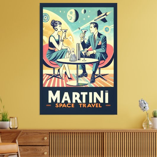 Martini Space Travel Posters Vliegtuigbemanning Canvas Afdruk (Insitu (Woonkamer))