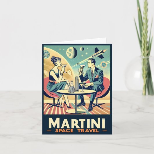 Martini Space Travel Posters Vliegtuigbemanning Kaart (Voorkant)