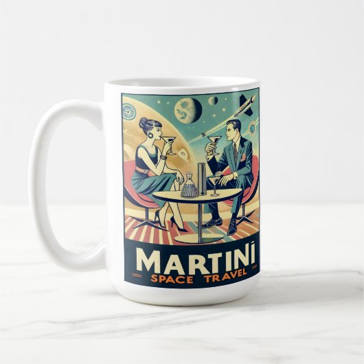 Martini Space Travel Posters Vliegtuigbemanning Koffiemok (Links)