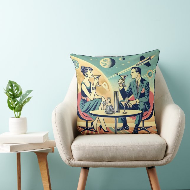 Martini Space Travel Posters Vliegtuigbemanning Kussen (Stoel)