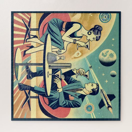 Martini Space Travel Posters Vliegtuigbemanning Legpuzzel (Horizontaal)
