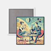 Martini Space Travel Posters Vliegtuigbemanning Magneet (Voorkant / Achterkant)