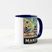 Martini Space Travel Posters Vliegtuigbemanning Mok (Voorkant rechts)