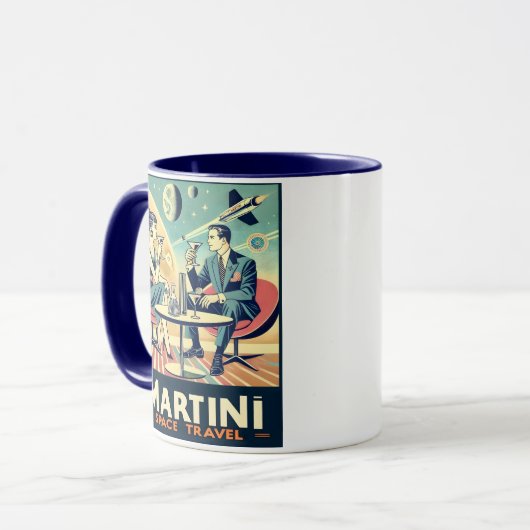 Martini Space Travel Posters Vliegtuigbemanning Mok (Voorkant links)