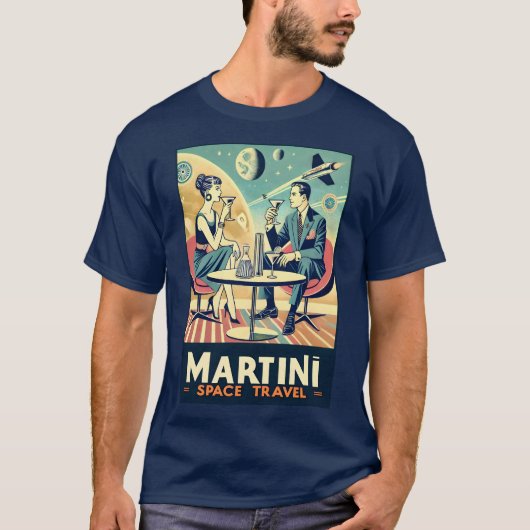 Martini Space Travel Posters Vliegtuigbemanning T-shirt (Voorkant)