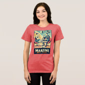 Martini Space Travel Posters Vliegtuigbemanning Tri-Blend Shirt (Voorkant volledig)