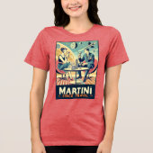 Martini Space Travel Posters Vliegtuigbemanning Tri-Blend Shirt (Voorkant)